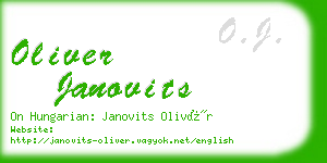 oliver janovits business card